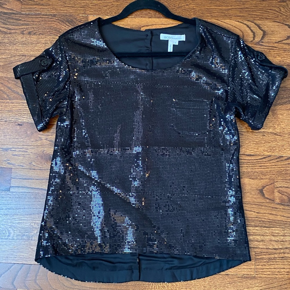 BCBG generation sequin dress shirt.